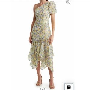 NWT ASTR the Label Santorini Floral One Shoulder Dress